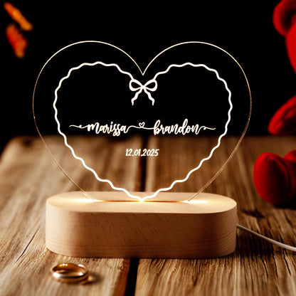 Custom Heart Shaped Night Light