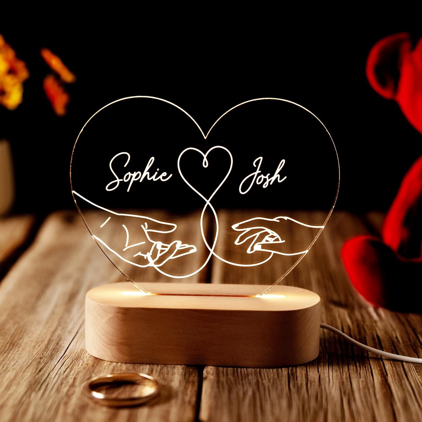 Custom Heart Shaped Night Light