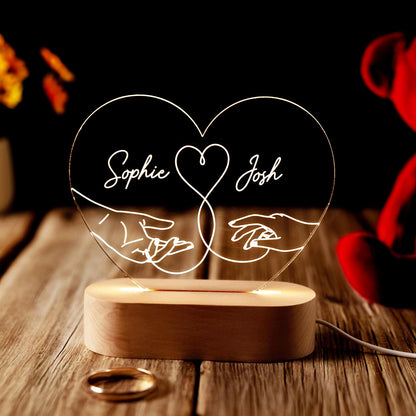 Custom Heart Shaped Night Light