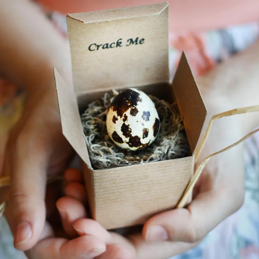 Surprise Quail Egg Custom Message 3D Card