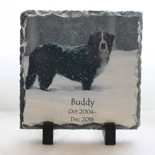 Custom Photo Rock Slate: Pet Memorial Gift