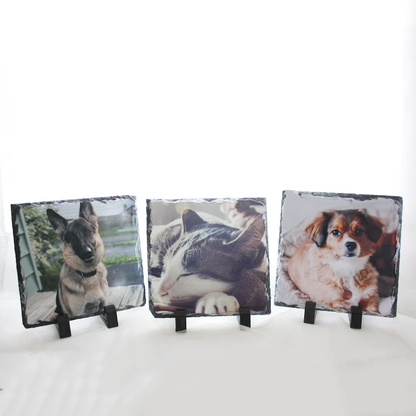 Custom Photo Rock Slate: Pet Memorial Gift
