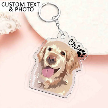 Modern Pet Portrait Keychain
