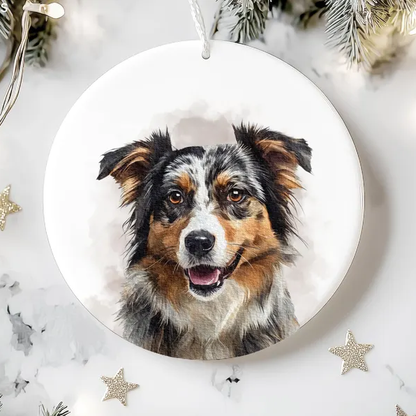 Ceramic Ornament Watercolor Pet Portrait