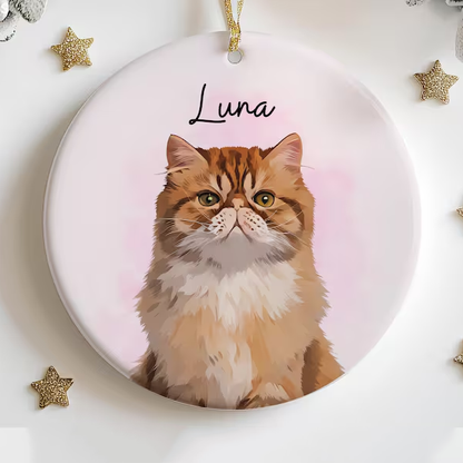 Ceramic Ornament Watercolor Pet Portrait