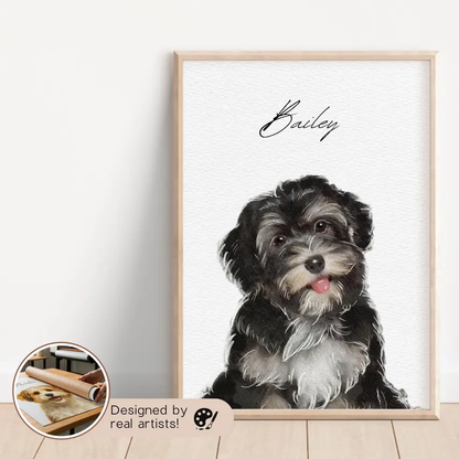 Watercolor Modern Pet Portrait