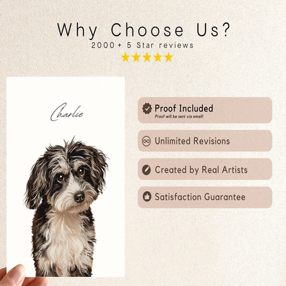 Watercolor Modern Pet Portrait